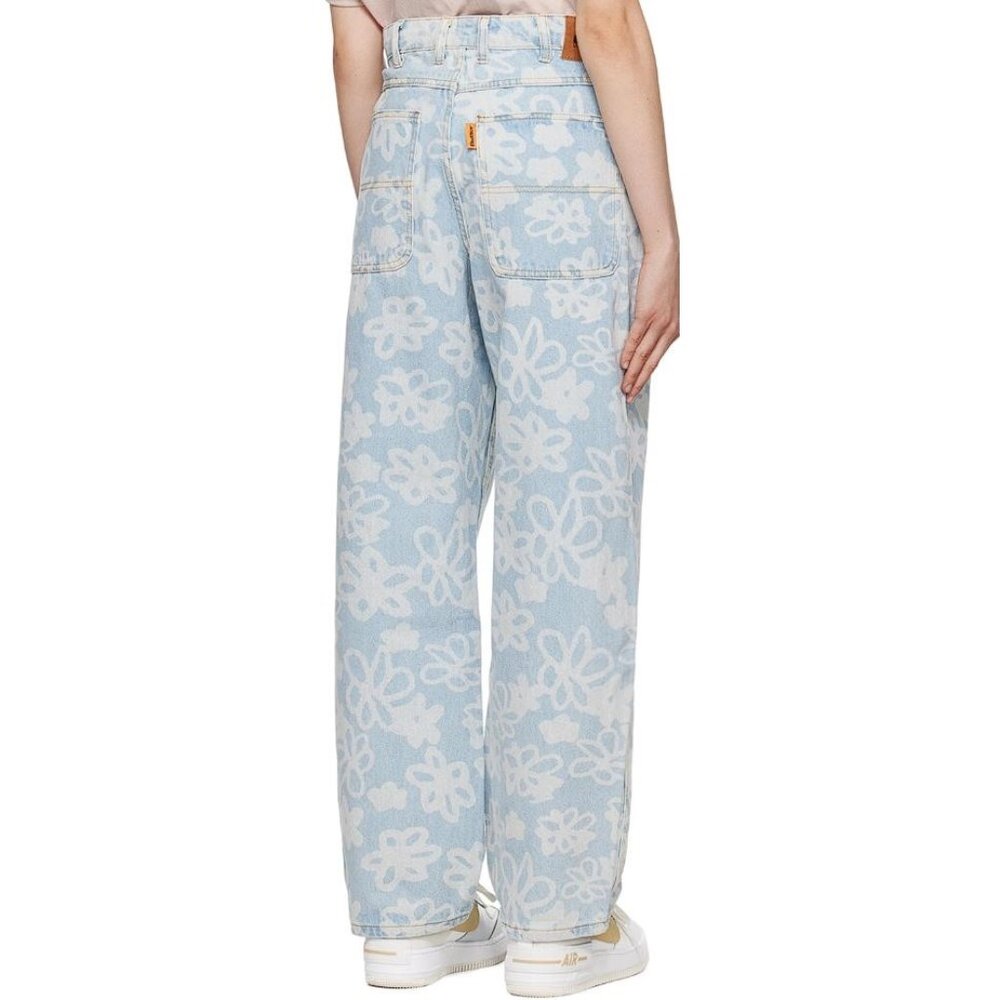 BUTTER Women's Baggy Flowers Jeans Size 32 In Blue - Picture 3 of 11